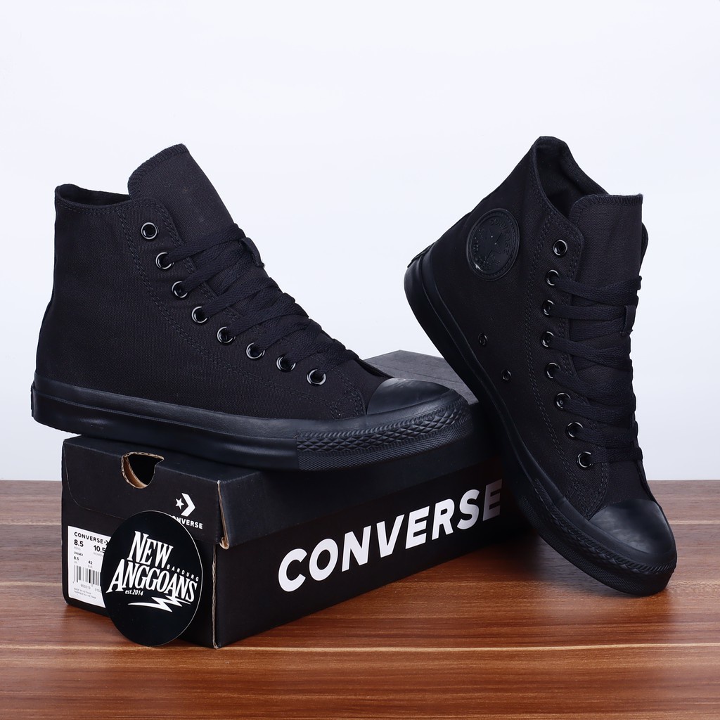 SEPATU SNEAKERS CASUAL PRIA WANITA CONVERSE_11 ALL STAR CLASSIC HITAM POLOS HIGHT TERMURAH