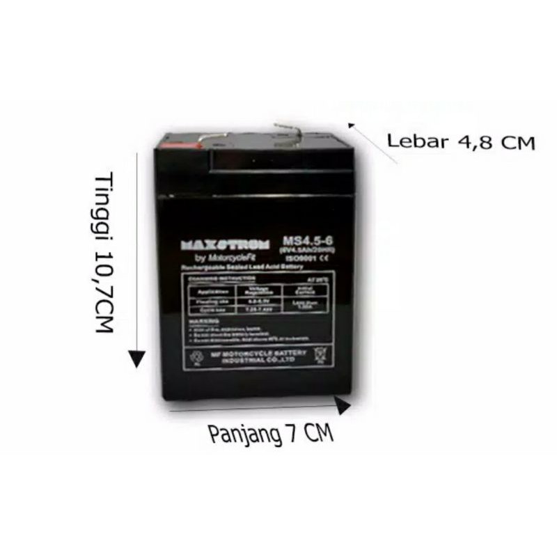 AKI EMERGENCY DAN TIMBANGAN 6V4.5AH 6V 4.5AH MAXSTROM