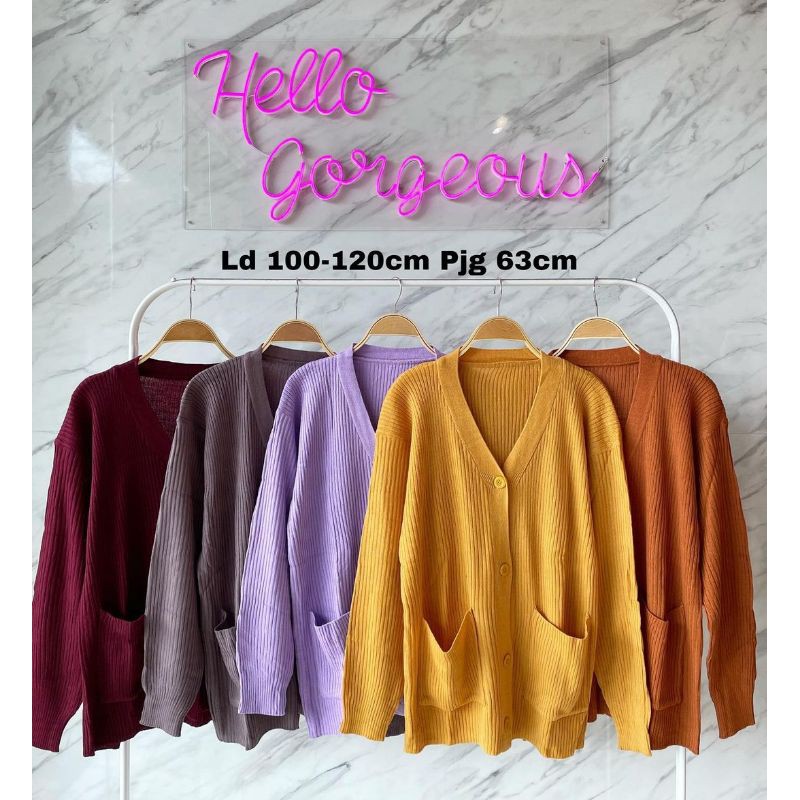 Rumi Knit Cardigan Premium - Rajut 2 kantong