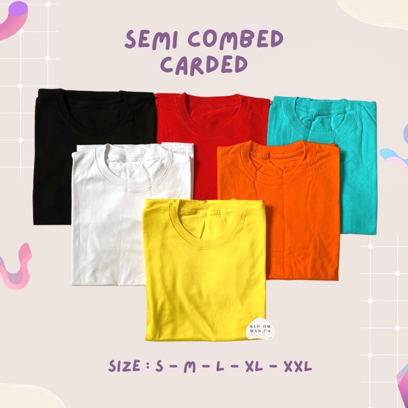 [PROMO] BLOOMANIA Kaos Polos Semi Combed 20s/Carded