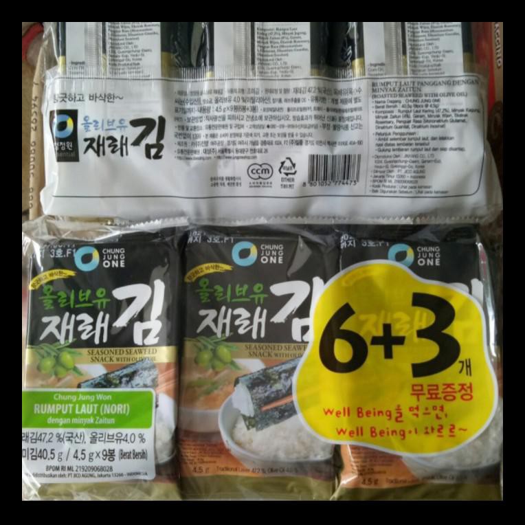 

READY STOK! 6+3 RUMPUT LAUT | NORI / SEAWEED | OLIVE OIL KOREA | CHUNG JUNG ONE PALING MURAH