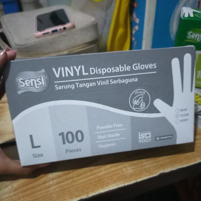 Sarung tangan Vynil isi 100 Sensi Vynil size S Gloves vynil isi 100 RE