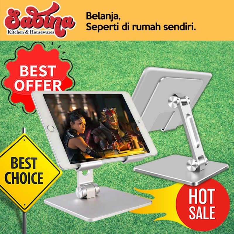 Dudukan Stand Holder Tablet 4-10 Inch Adjustable Alumunium Alloy