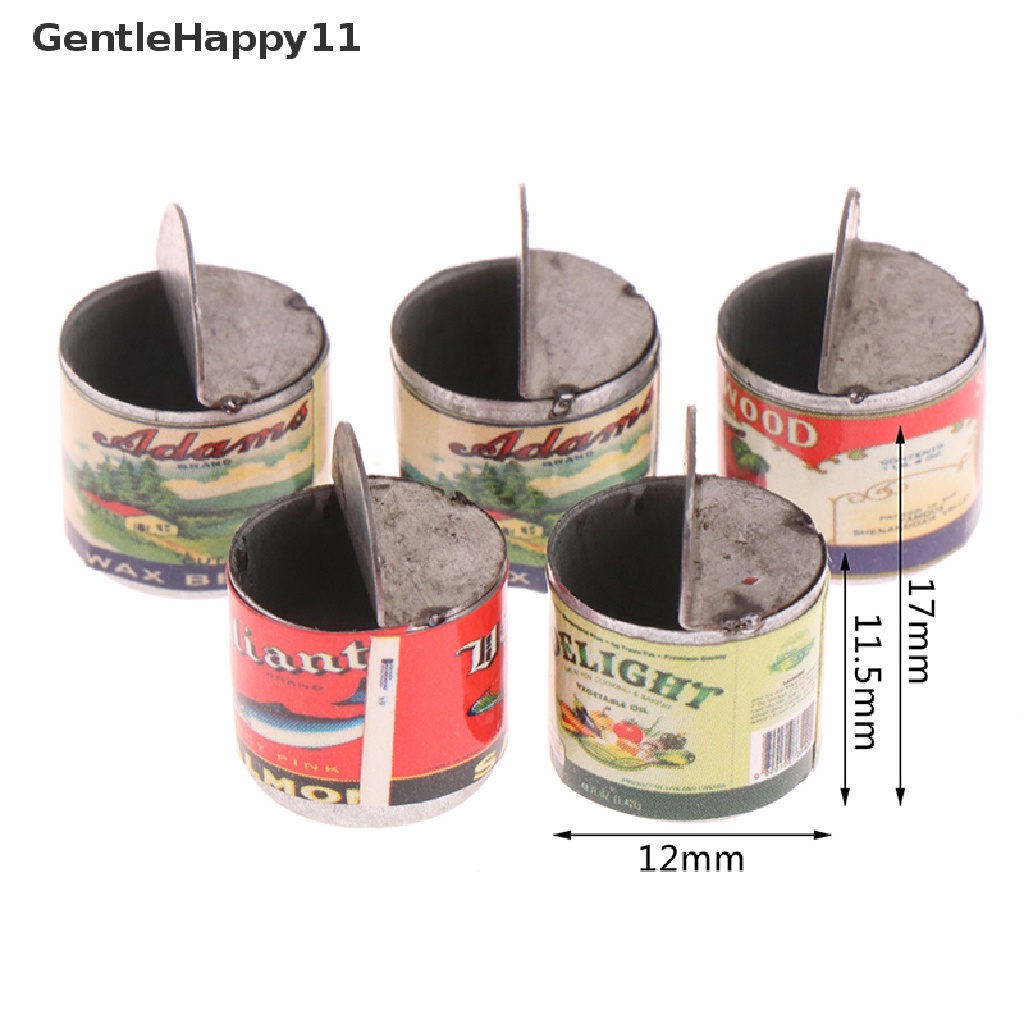 Gentlehappy 5Pcs / Set Mainan Miniatur Toples Selai / Buah Skala 1: 12 Untuk Aksesoris Rumah Boneka