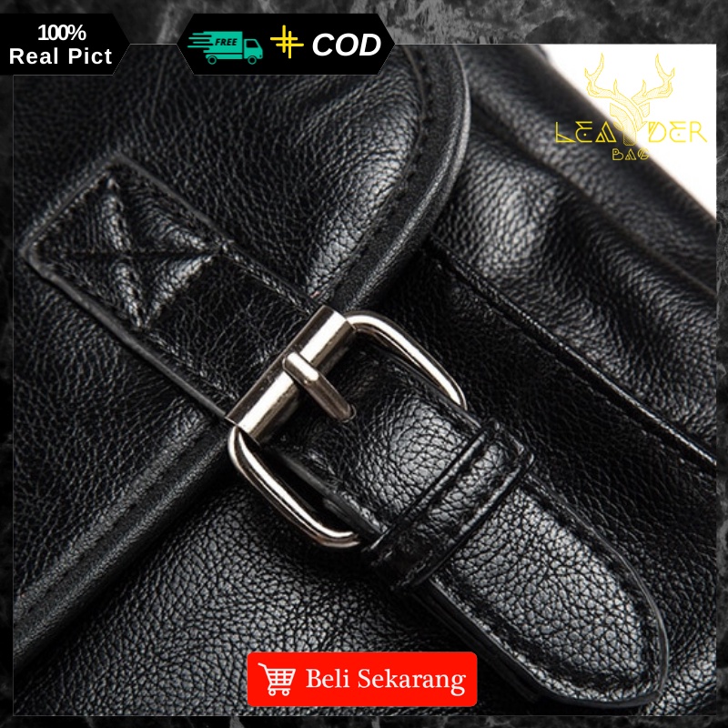 Tas Selempang Kulit Pria Model Terbaru Warna Hitam Berkualitas Atau Tas Messenger Laptop Import B10