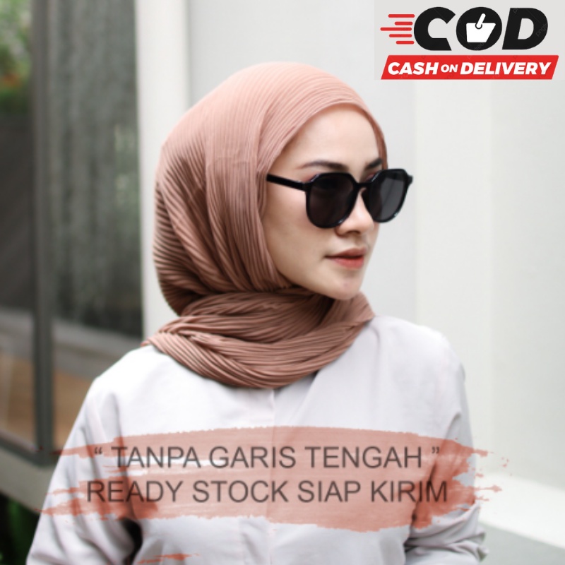 Hijabin - Hijab Kerudung Pashmina Plisket Premium Tanpa Garis Tengah  PLEATED/SHAWL. Phasmina Pliske