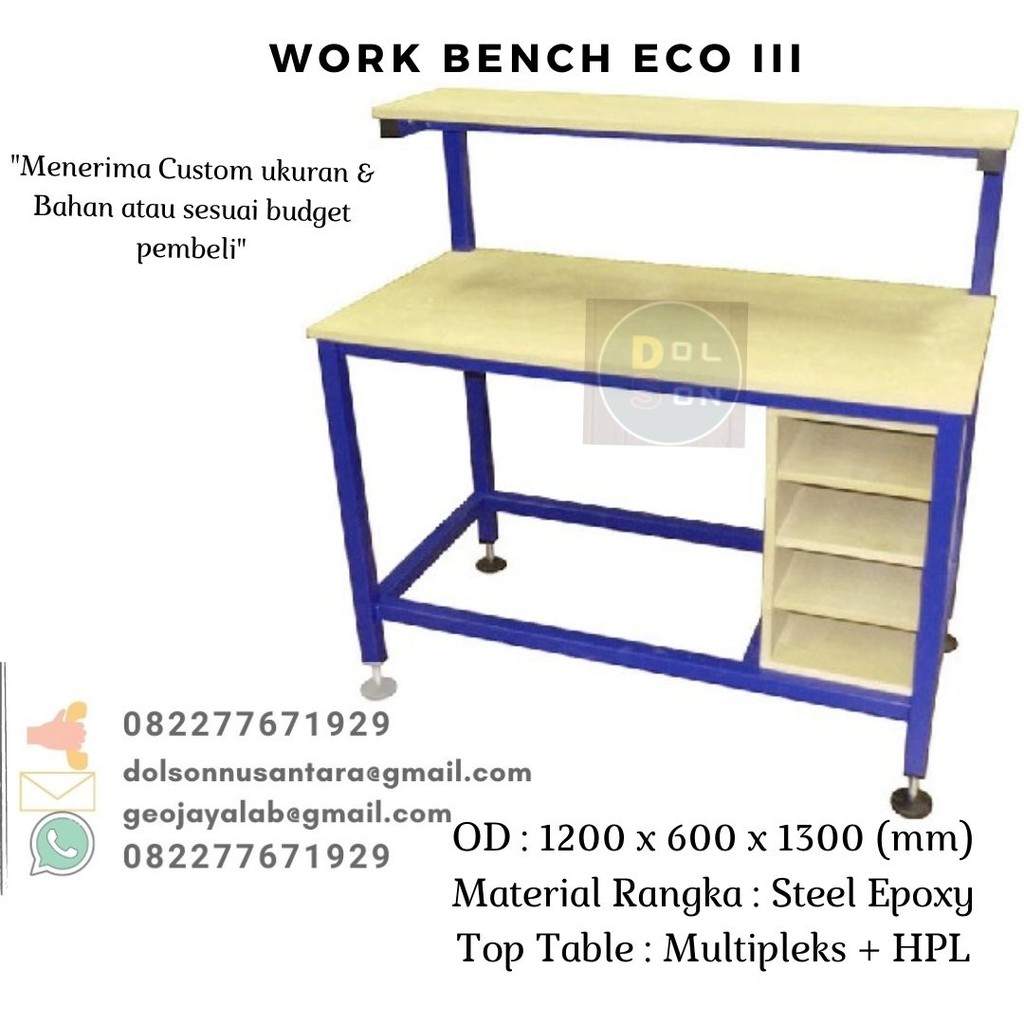 Jual Work Bench Station Meja Kerja Workshop Minimalis Ekonomis Tingkat ...