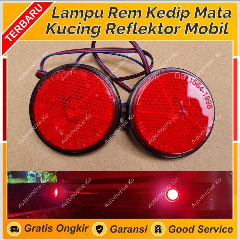 LAMPU REM REFLEKTOR SPAKBOR BUMPER DRL MATA KUCING BULAT 2 MODE BISA KEDIP STROB0 BISA DIAM UNTUK MO