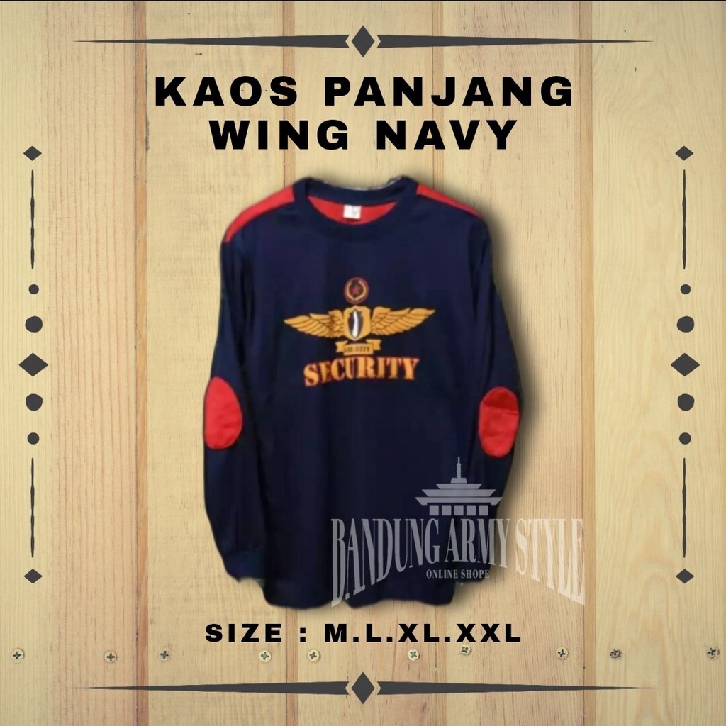 KAOS PANJANG SATPAM/KAOS PANJANG HITAM SATPAM/KAOS SECURITY/BAJU SATPAM/