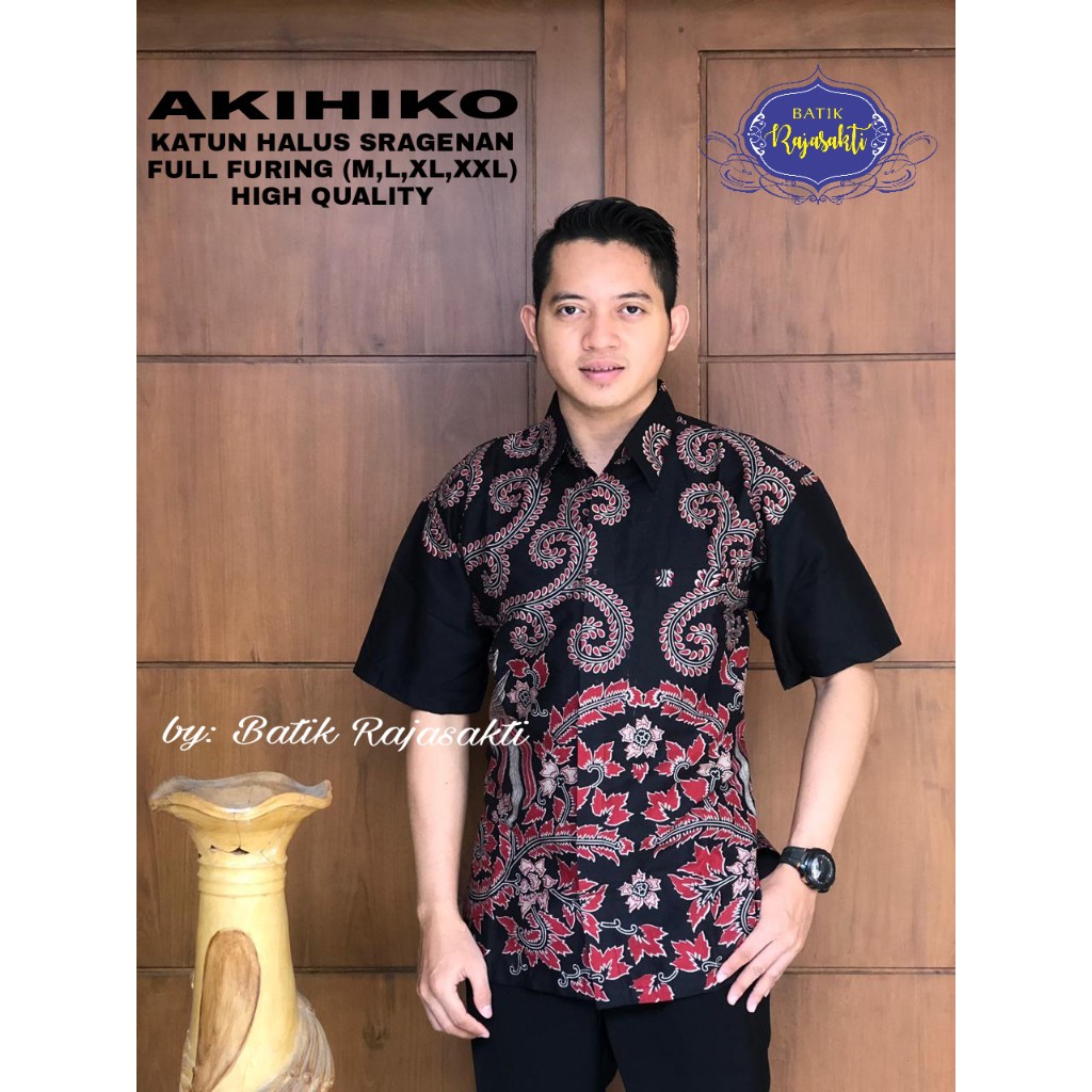 AKIHIKO RAJASAKTI KEMEJA BATIK SOLO PRIA LENGAN PENDEK PANJANG LAPIS FURING ATASAN PREMIUM MODERN KATUN HALUS MANUK KEMBAR PUTIH MANUK KUNING MANUK PRING MANUK RAJA PANJANG MANUK SALTO 2 MANUK TUMPUK UNDUNG 2 MARMADEWA EMAS PANJANG MATA ANGKER MATA LEMBUT