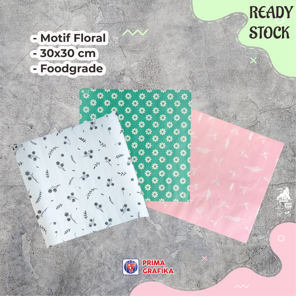 

Kertas Roti Motif Bunga / Floral Foodgrade - Wrapping Paper Kertas Bungkus Gorilla Pack