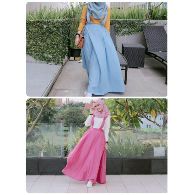 Achaa overall/rok kodok panjang/rok tali hijabbers muslim/rok kodok muslim murah