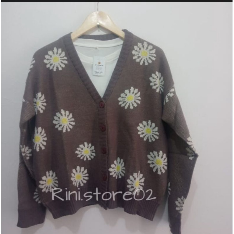 CARDI CROP TOP TERBARU MOTIF BUNGA KOREA