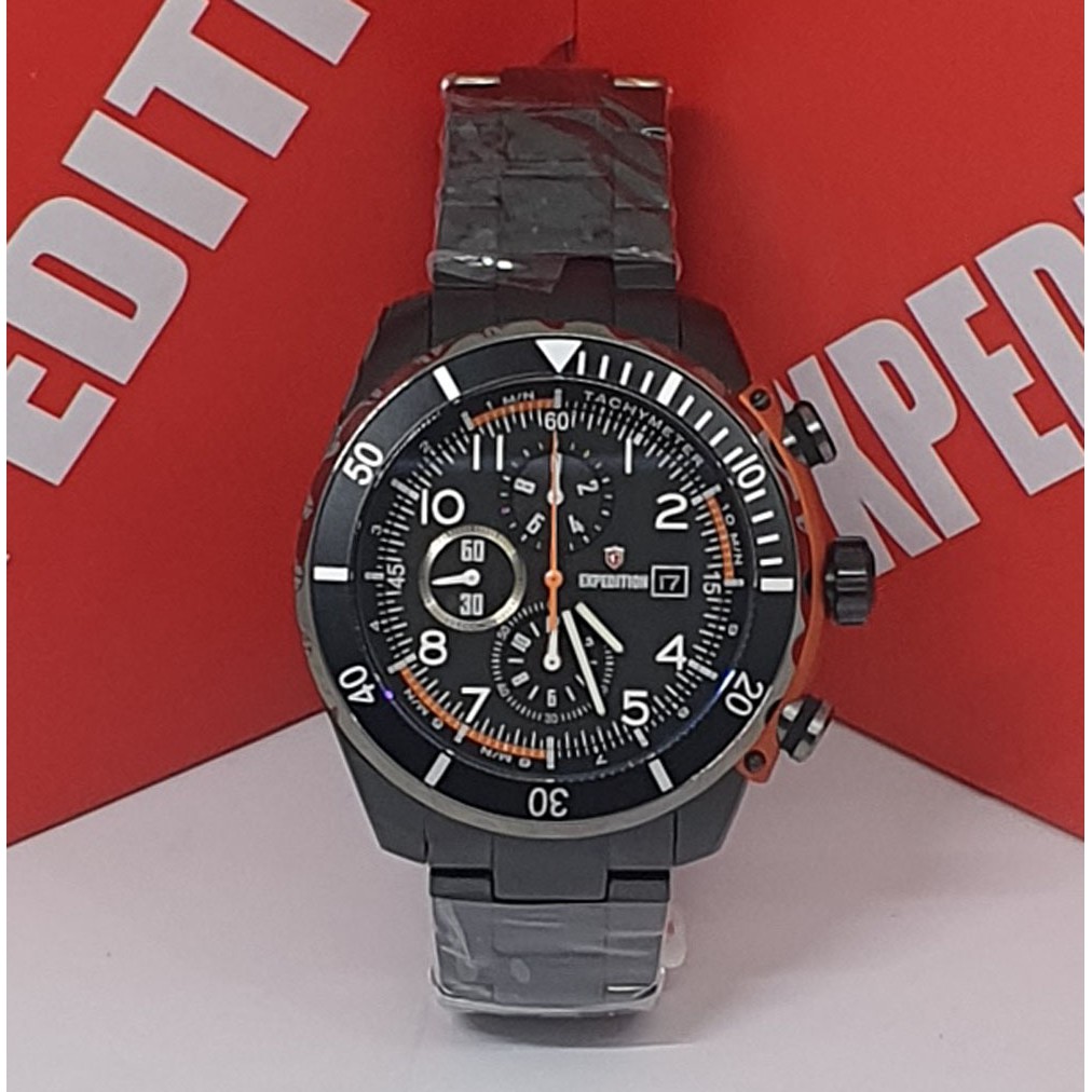 Expedition E 6795 Black Oranye Jam Tangan Pria Original