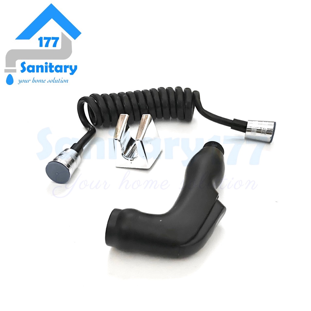 Jet shower Toilet Hitam 32B/C-semprotan air cebok kloset black bidet closet selang spiral telepon telephone minimalis spray sprayer