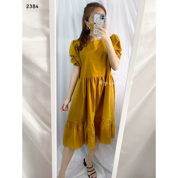 dress korea / vintage dress /  casual dress katun / dress busui wanita / dress lengan balon