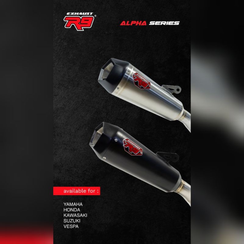 Knalpot R9 New Alpha Series Vespa Sprint or Primavera