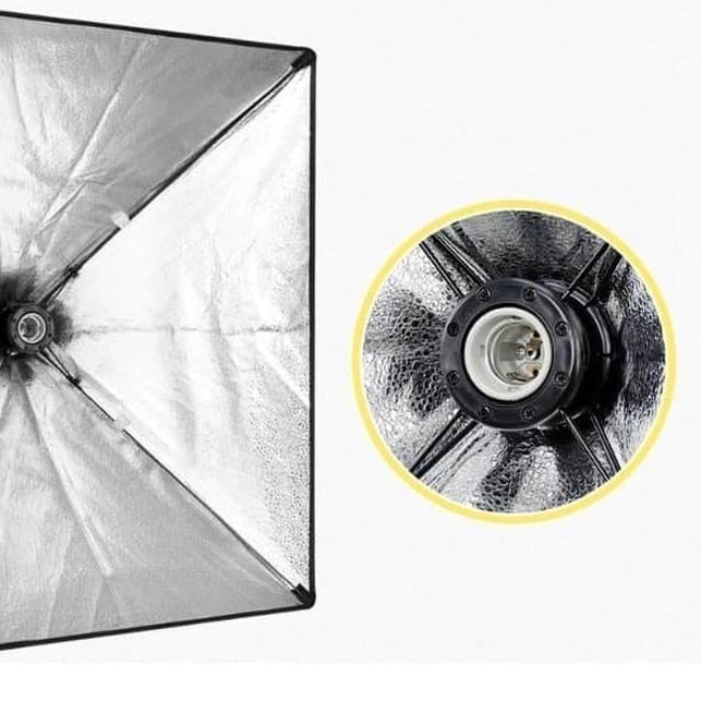 Lebih Bagus Paket Lampu Studio Softbox Lighting Dan Light Stand + Light 45 watt