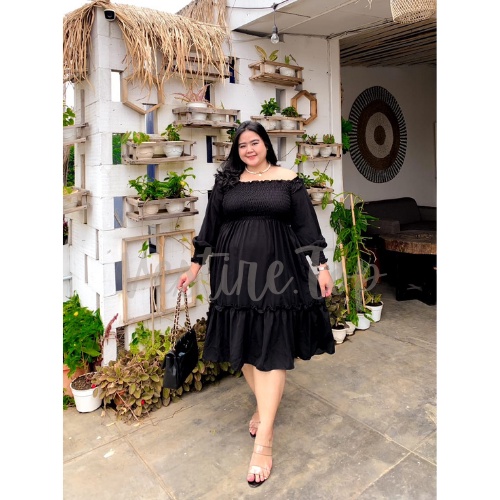 Victoria | Baju Sabrina | Dress Sabrina Full Karet | Dress Wanita korea | Dress Pesta | Dress Jumbo 