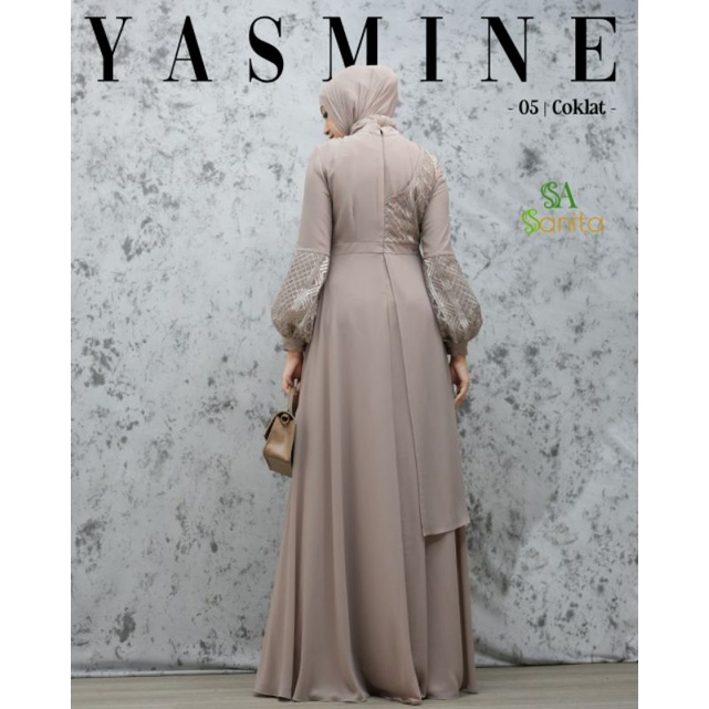 Dress Yasmine Ori by Sanita Hijab / Gamis Brukat / Muslimah Branded Wear / Gamis Set Syar'i / Gamis Pesta / Gamis Mewah / Baju Syar'i Pesta / Fashion Muslimah-5