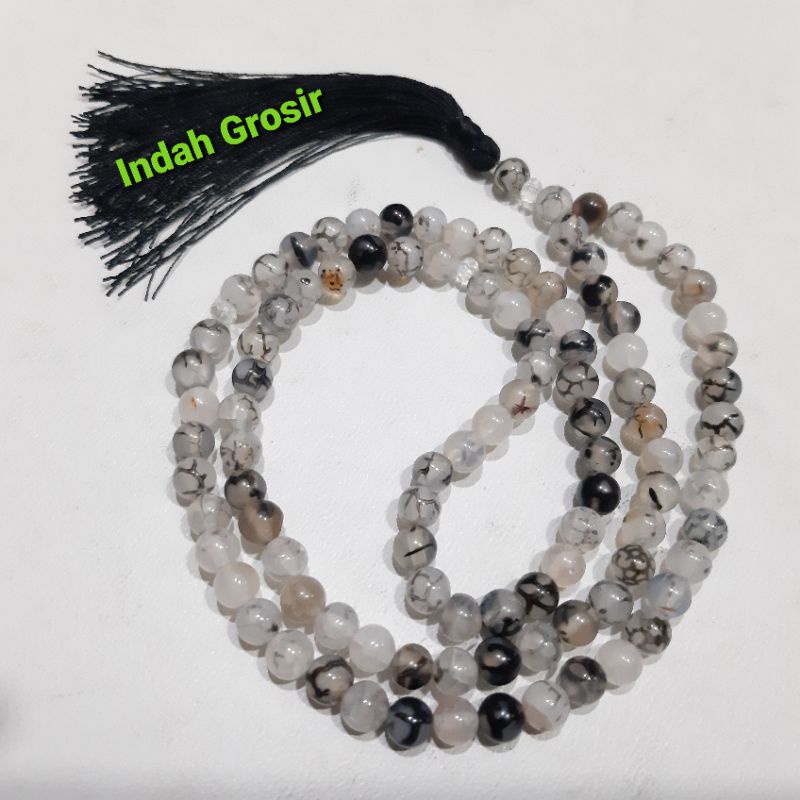 TASBIH BATU AKI SISIK NAGA 6MM 99BUTIR ORIGINAL