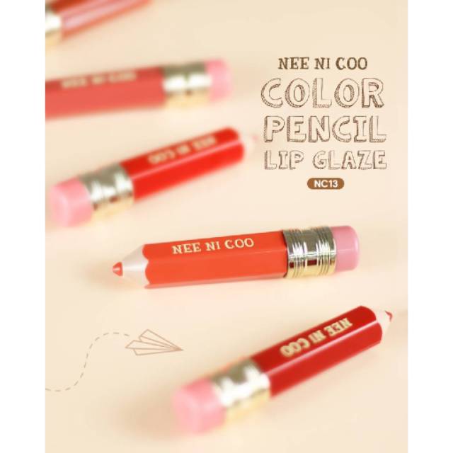 NEE NI COO Color Pencil Lip Glaze #NC13 Thailand / Nee Cara / Long Wear / Lint / Lipstick / Glossy