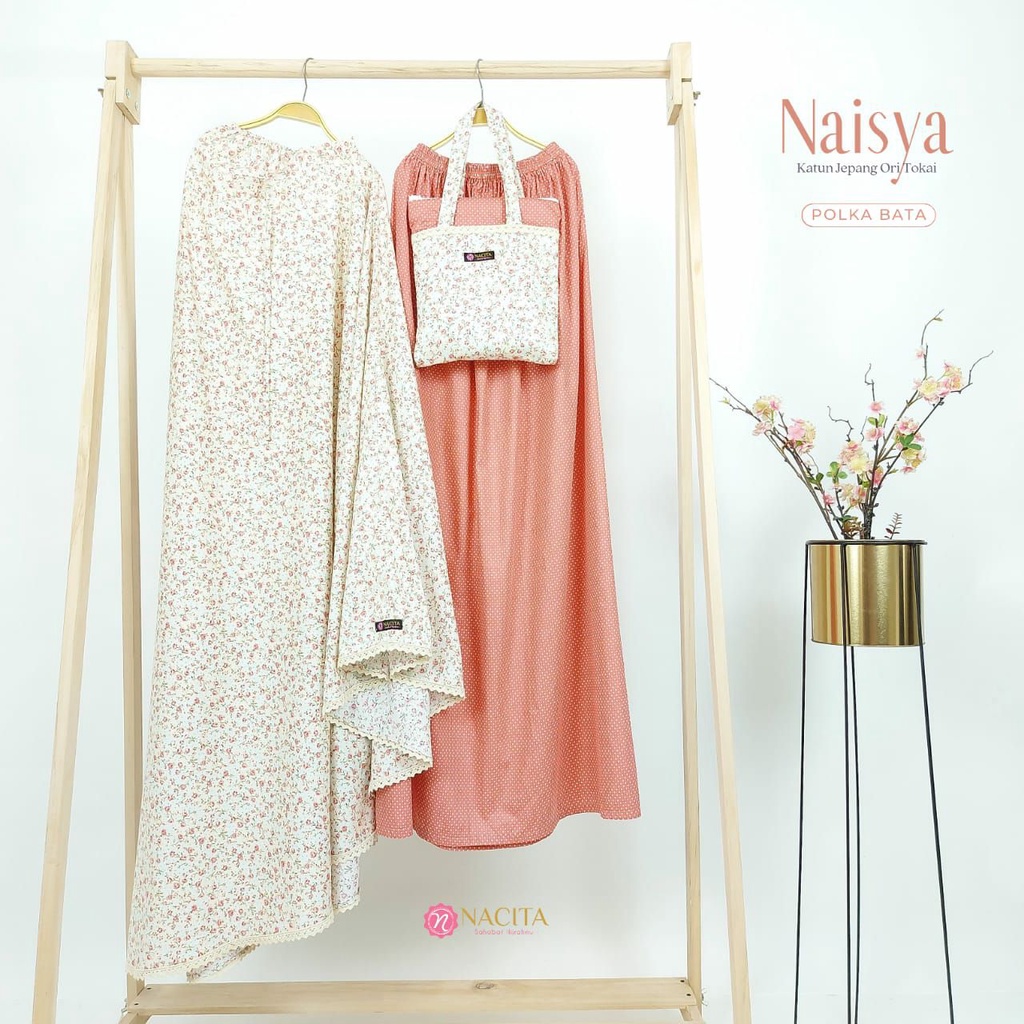 Nacita Mukena Naisya Katun Jepang Ori Motif Shabby