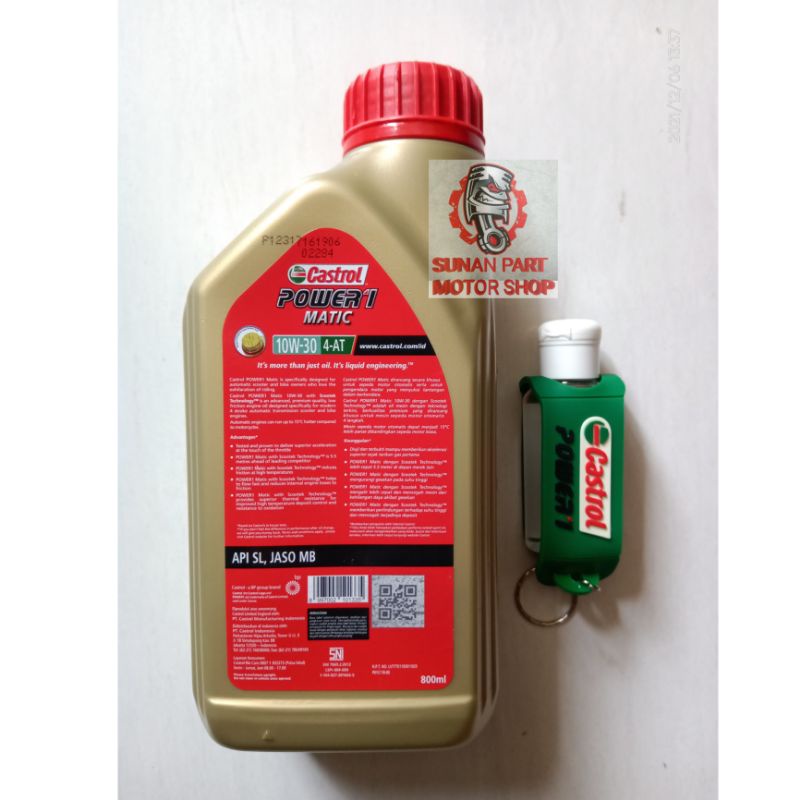 Oli Motor Castrol Power 1 Matic SAE 10W-30 800ml Synthetic Technology (1000% Asli)