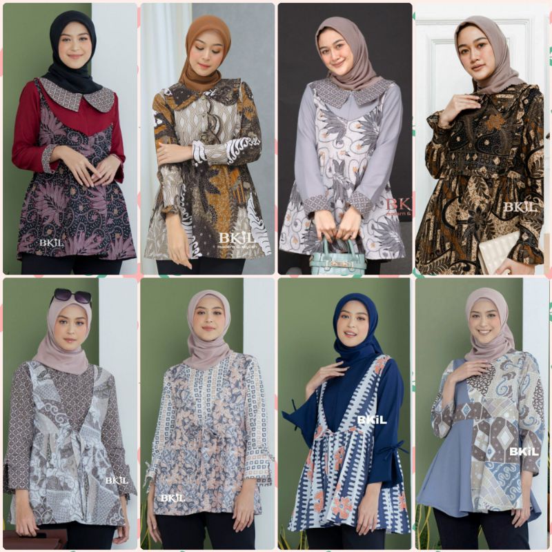 blouse batik full katun dan kombinasi moscrepe terbaru dan terlaris 2023