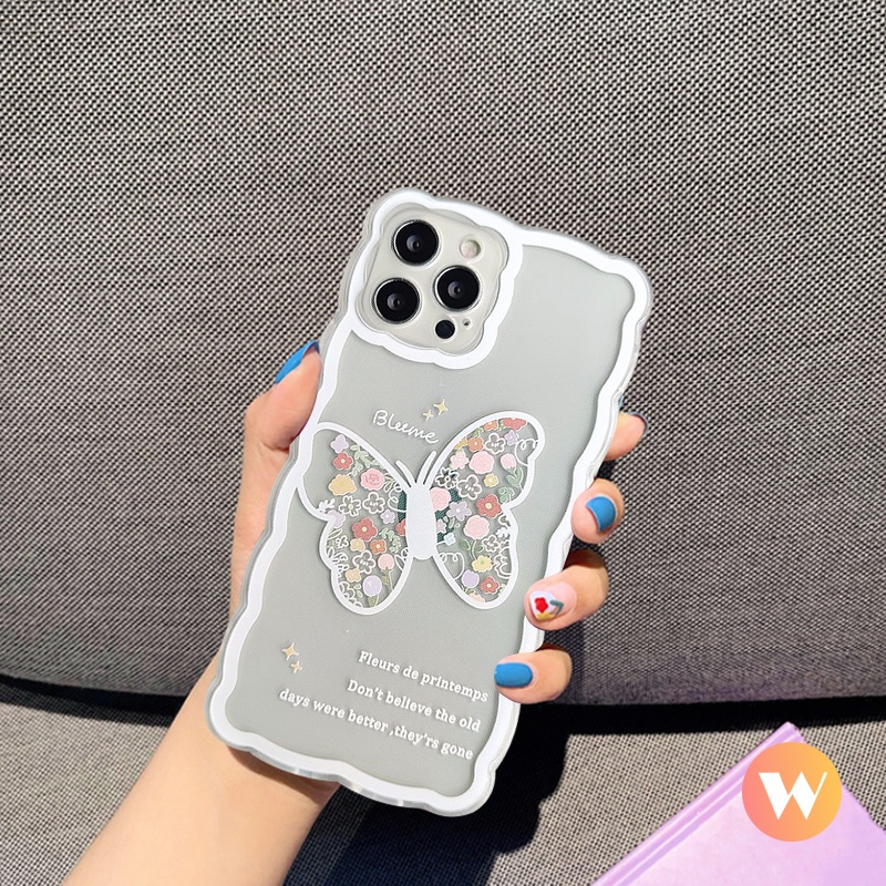 Soft Case Tpu Motif Bunga Kupu-Kupu Untuk iPhone 7 8 Plus SE X XS Max XR 11 Pro Max 12 12 Pro 13 Pro Max 6 6S Plus Butterfly