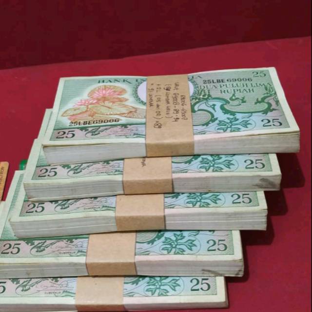 Jual uang kuno 25 rupiah harga pergepok