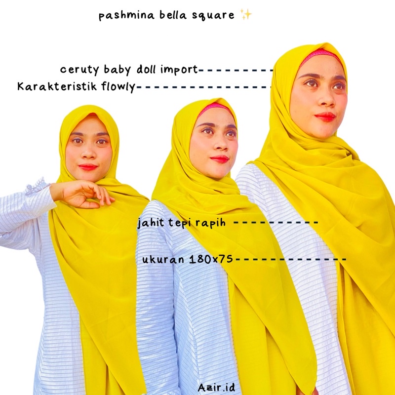 PASHMINA SQUARE/PASHMINA BELLA SQUARE BISA RETURN