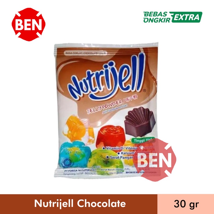 

agar-agar-puding-bahan- nutrijell chocolate 30g 30gr 30 g gram - nutri jell coklat cokelat box