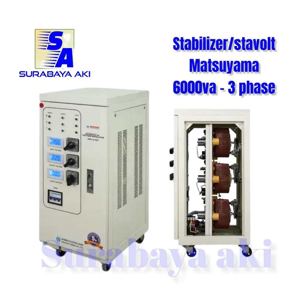 Stabilizer Listrik Matsuyama AVR 6000 GT 6 Kva 3 phase STAVOLT 6000 VA MATSUYAMA 6000 VA 3PHASE