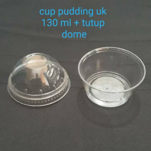 Cup pudding puyo 130 ml + tutup dome / Lid flat  / tempat pudding