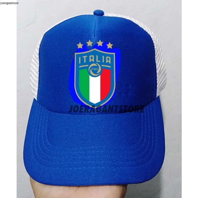 Topi sablon DTF logo Italia topi Trucker bola js