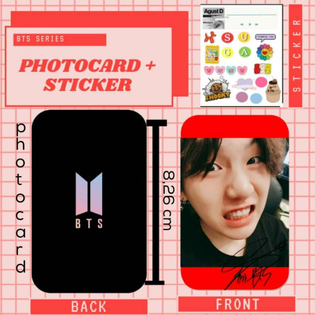 DIY Sticker photocard set aesthetic colorfull bts hp case unik kreatif jin jungkook rm jhope jimin v