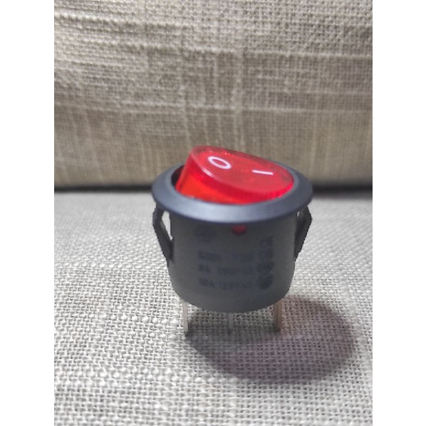 Rocker Saklar Switch ON OFF 3P + Lampu Bulat 3Pin Push On Off