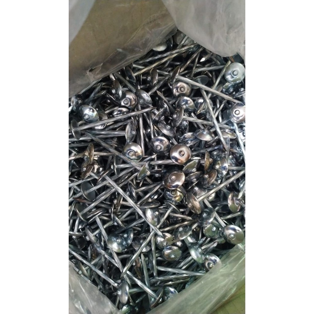 PAKU SENG ULIR 2,5&quot; HARGA PERKILO / PAKU ASBES / PAKU PAYUNG/Paku Payung / Paku Seng Asbes Atap Curah