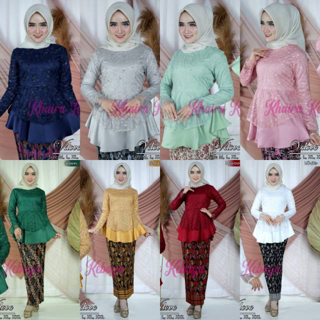 Set kebaya modern khaira brokat tulle / kebaya wisuda ...