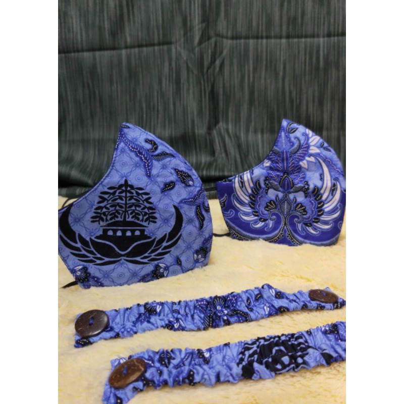 masker Batik Korpri tali hijab serut