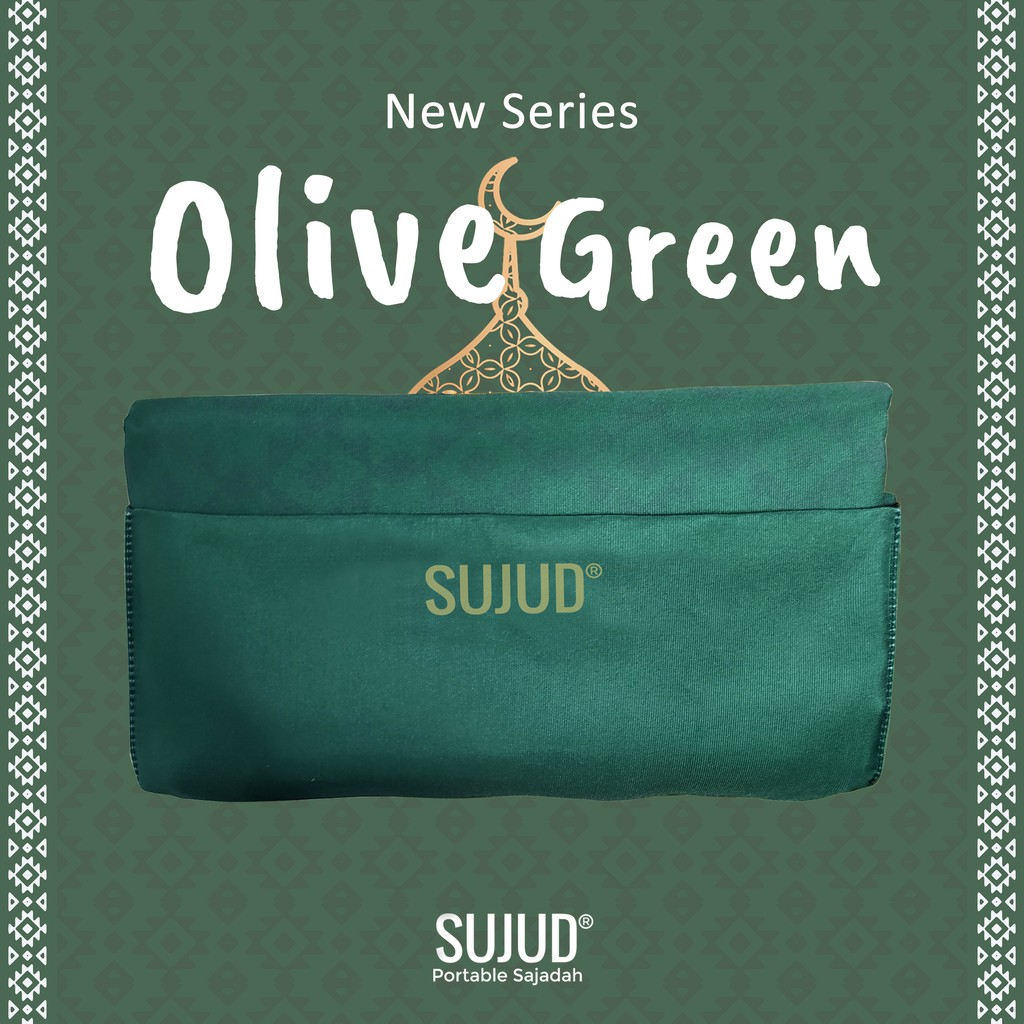 Sajadah Saku (Lipat) Premium Anti Air by Sujud Olive Green | Sajadah Traveling Portable