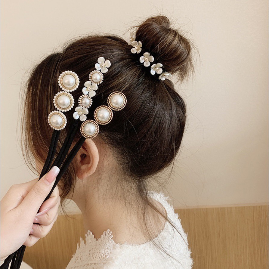 Ikat Jepitan Rambut Alat Sanggul Hair Bun Tie Kawat Jepit Korea Fashion Klip Aksesoris Cewek Wanita Jepang