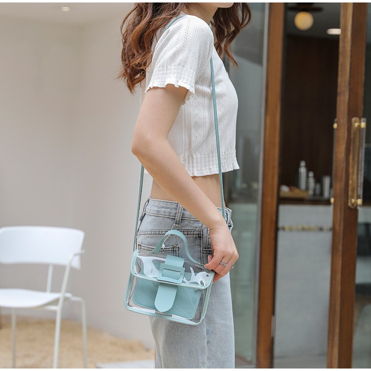 Tas Wanita Selempang Transparan Import Jelly Satchel Mini Korea Lomenia TAS012