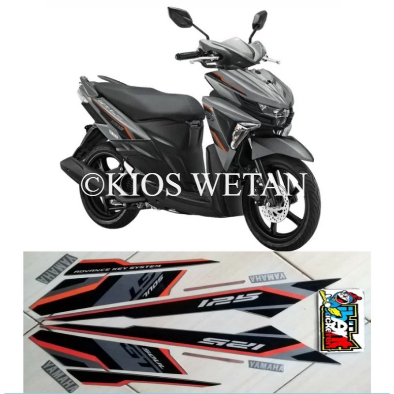 STRIPING MIO SOUL GT SILVER 2018 STIKER LIS STANDAR ORI YAMAHA STIKER POLET