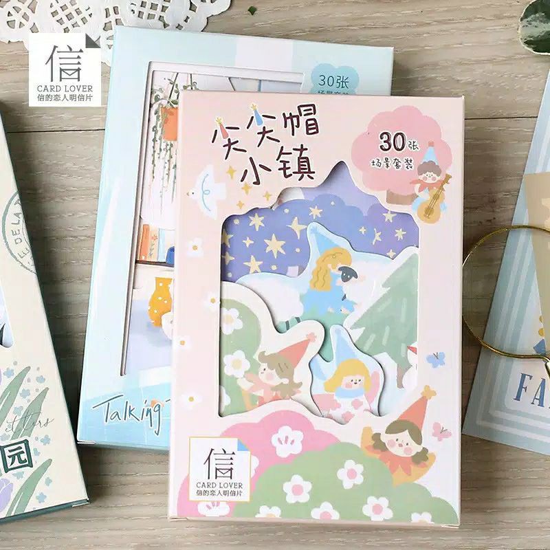 

Kartupos kartu pos Pointed Hat Postcard post card set kartupos hiasan dinding wall decor