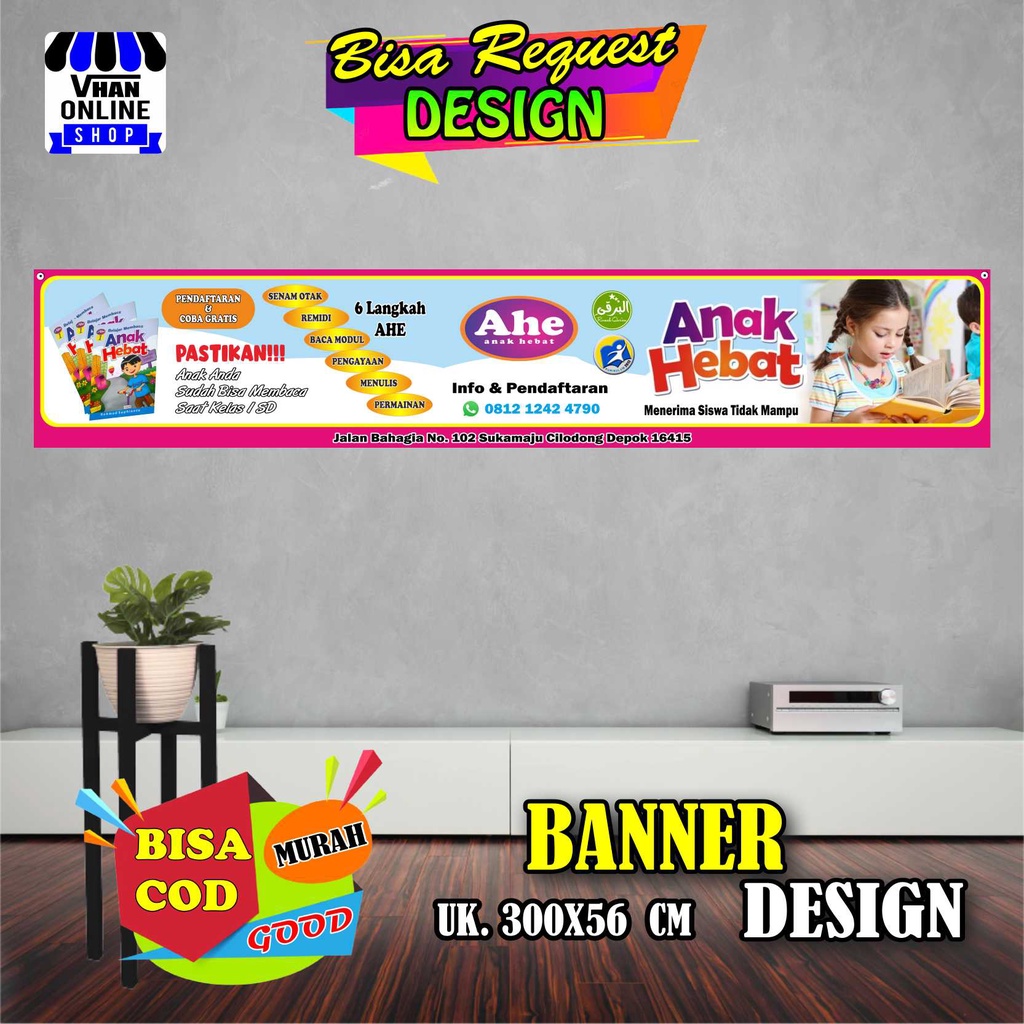 Jual Spanduk Banner Bimbingan Belajar Rumah Belajar Keren Murah