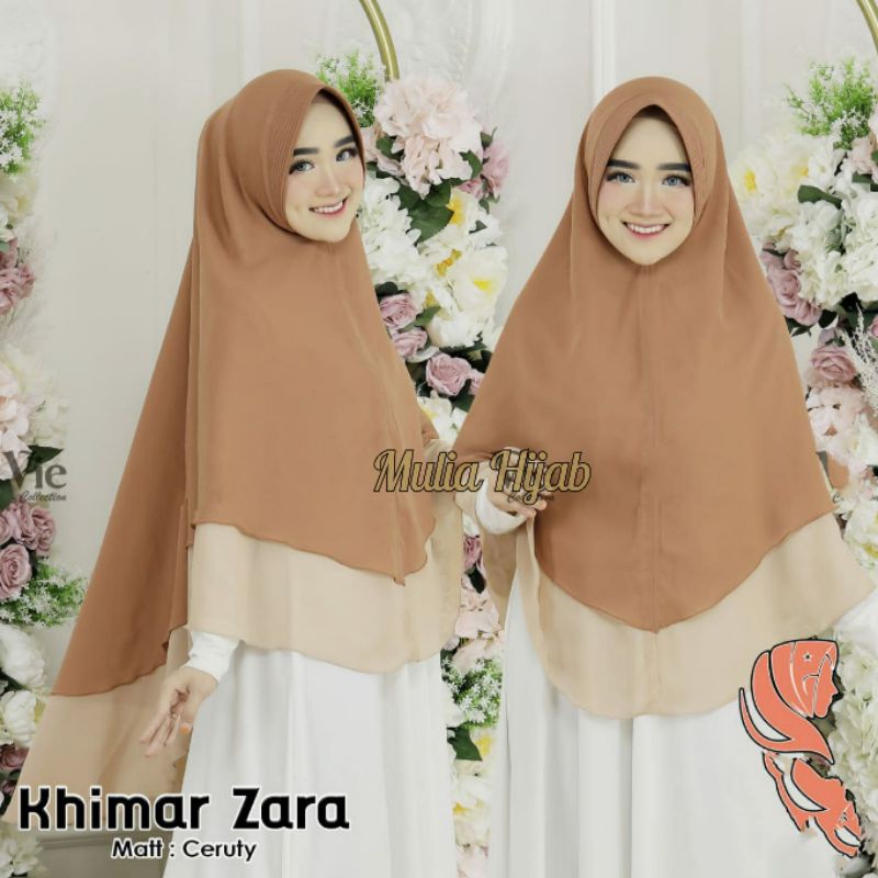 Terlaris (Bisa COD) KHIMAR CERRUTY SYARI ZARA 2 LAYER KOMBINASI JILBAB INSTAN JUMBO LAYER HIJAB INST