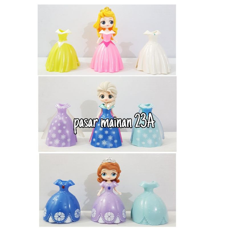 figure Disney Princes Frozen Elsa Cinderella Ariel Alice Clip Dress toper cake