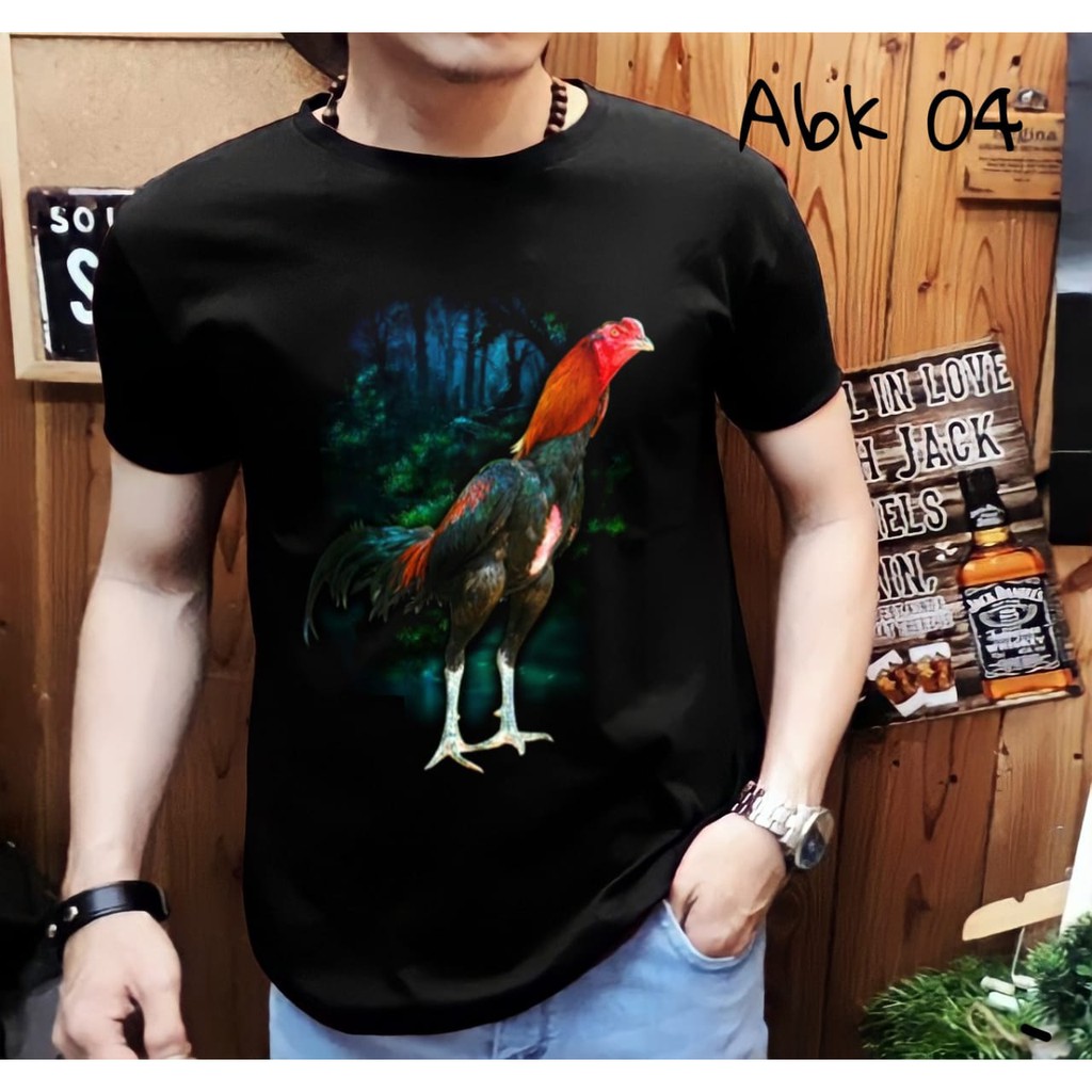 Shalch Trendy / Kaos Pria Lengan Pendek Motif Ayam Abk-04